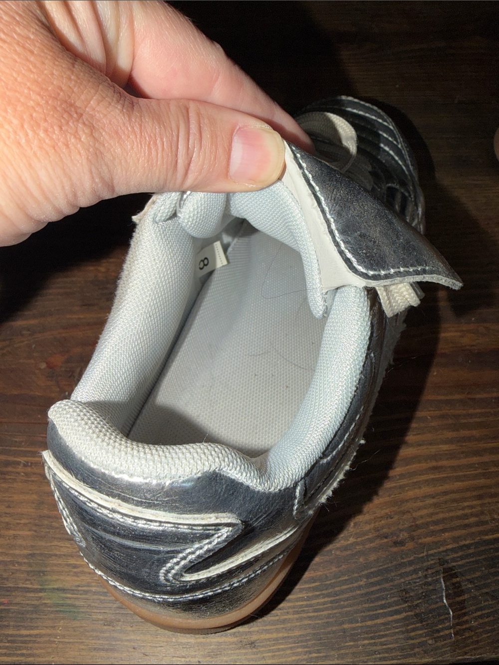 Amazon Metallic Silver Sneakers with Gum Soles - Picture 2 of 4
